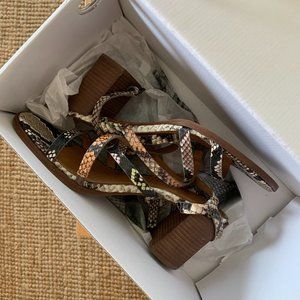 Madewell Colored Snake Print Heeled Sandals – Nearly New!
